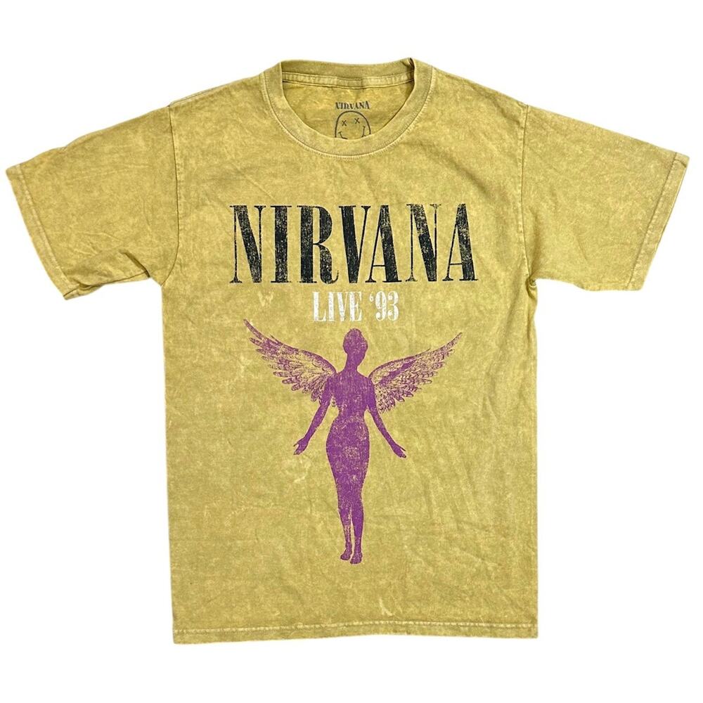 Nirvana T-Shirt Live 1993 Concert Tour Utero Distressed Vintage Acid Wash Tee - Picture 2 of 4
